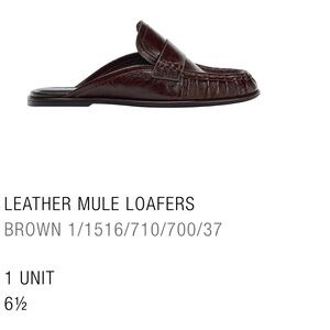 NWT Zara Leather Mule Loafers size 6.5